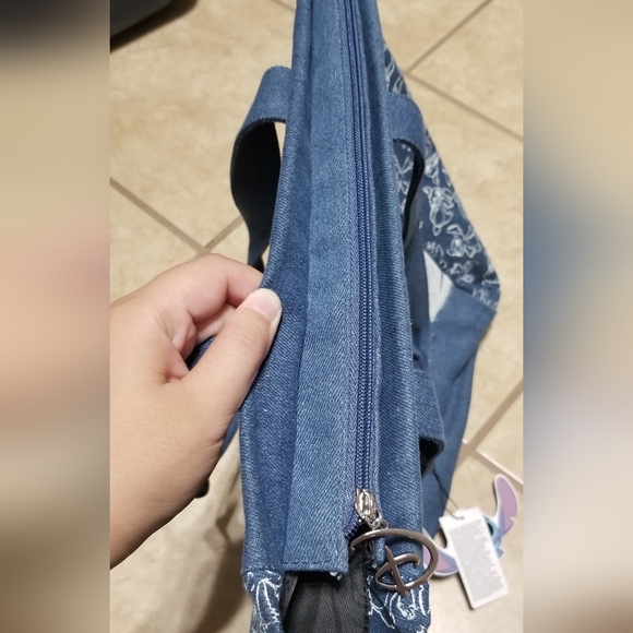 Disney Lilo and Stitch Denim Winking Stitch Tote Bag - Picture 3 of 4